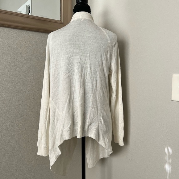 Vince Waterfall Open Front Ivory Cardigan Sweater - Picture 3 of 5